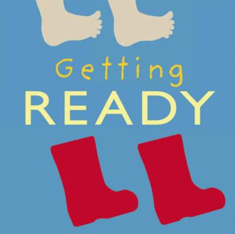 Tactile children's book "Getting Ready," featuring interactive elements for sensory exploration and daily routine learning.