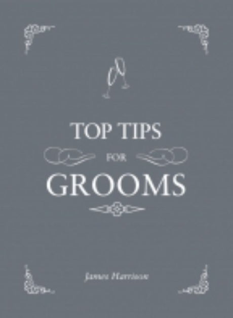Hardback guide for grooms with tips on wedding planning, outfit selection, and managing wedding stress, 160 pages.