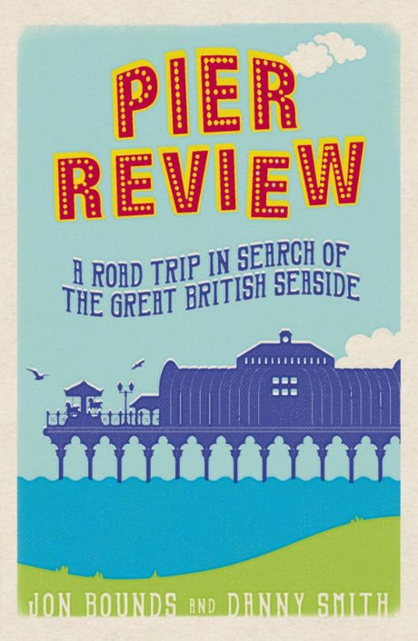 A travel memoir depicting a comedic road trip to explore England and Wales' surviving pleasure piers, filled with friendship and nostalgia.