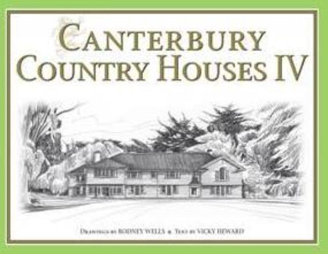 Hardcover book featuring 70 historic Canterbury country houses, with illustrations and narratives celebrating New Zealand's architectural legacy.