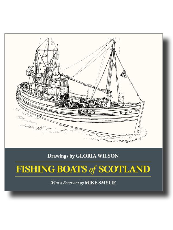 Illustrated book showcasing the functional beauty of Scottish fishing boats, highlighting maritime heritage and craftsmanship.