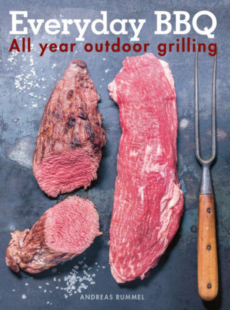 Hardback BBQ guide featuring 224 pages of diverse recipes for meats, fish, and veggies, perfect for year-round grilling.