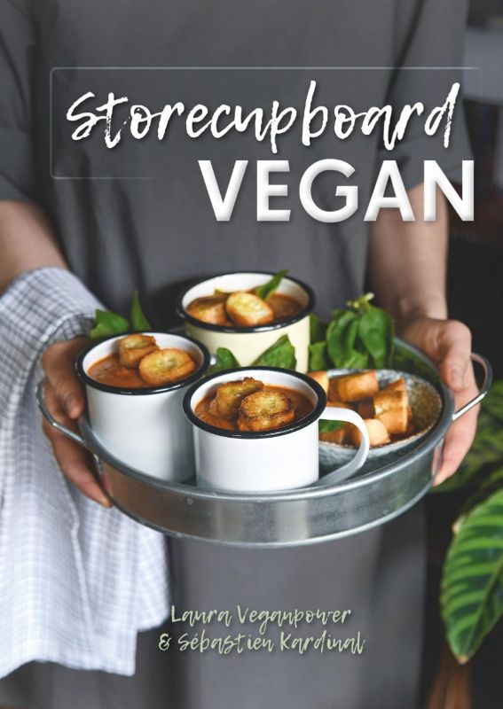 Essential vegan recipe book with 300 quick meals using convenient storecupboard staples and frozen veggies for urban dwellers.