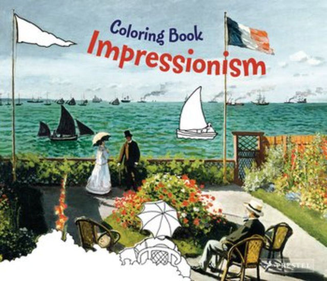 Colouring book featuring 32 pages of Impressionist art for kids to color and express their creativity.