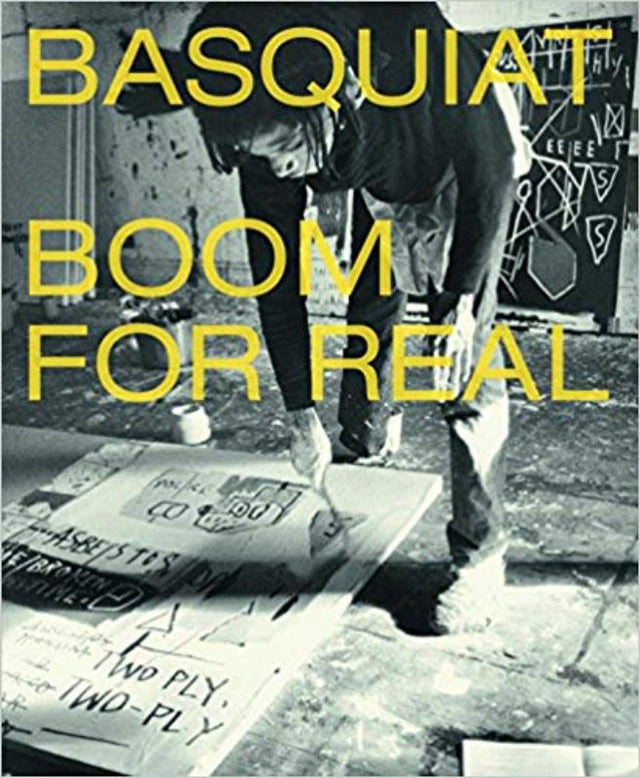 Art book 'Basquiat Boom For Real PB' showcasing Basquiat's journey, featuring 296 pages of images and insights on his legacy.