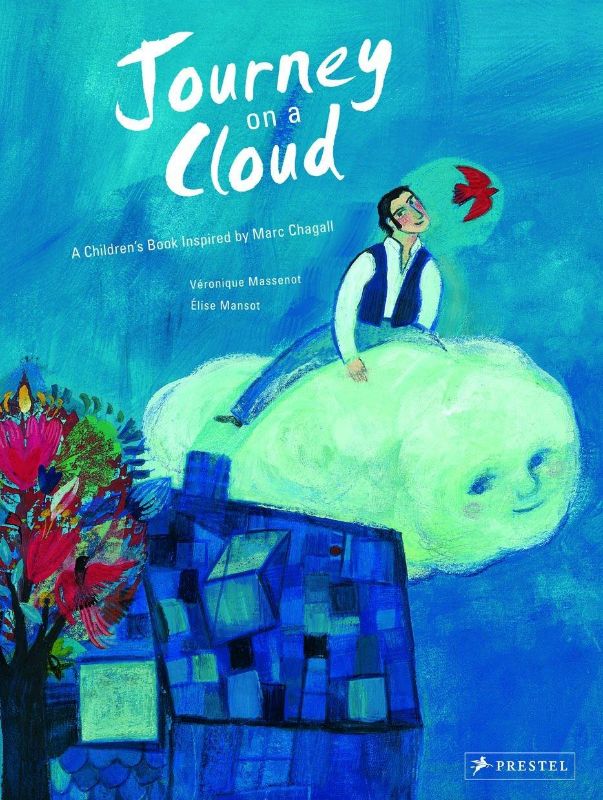 Illustrated children's book 'Journey on a Cloud' inspired by Marc Chagall, featuring Zephyr's adventurous cloud journey.