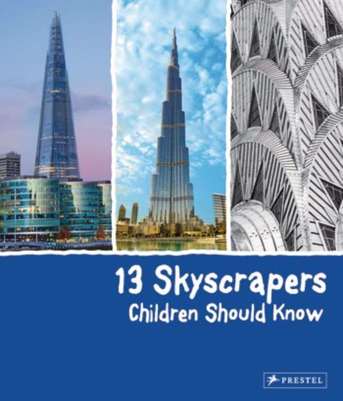 "Colorful hardback book showcasing iconic skyscrapers worldwide, engaging young readers with architecture and urban design."