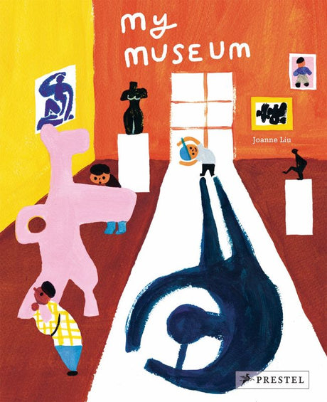A whimsical hardback children's book showcasing art as seen through a child's imaginative exploration in a museum setting.