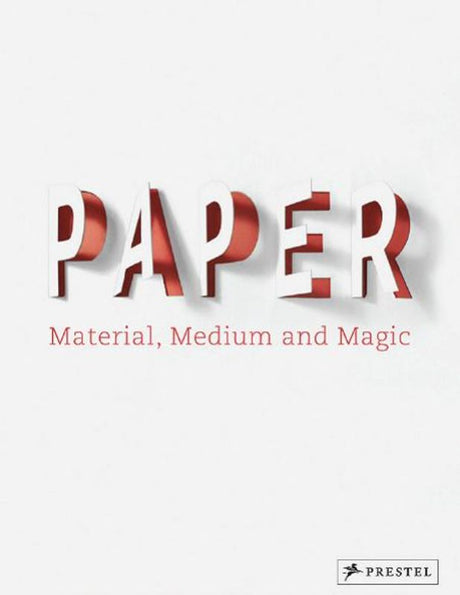 Hardcover book "Medium and Magic" showcasing paper's history, applications, and artistic significance with stunning illustrations.