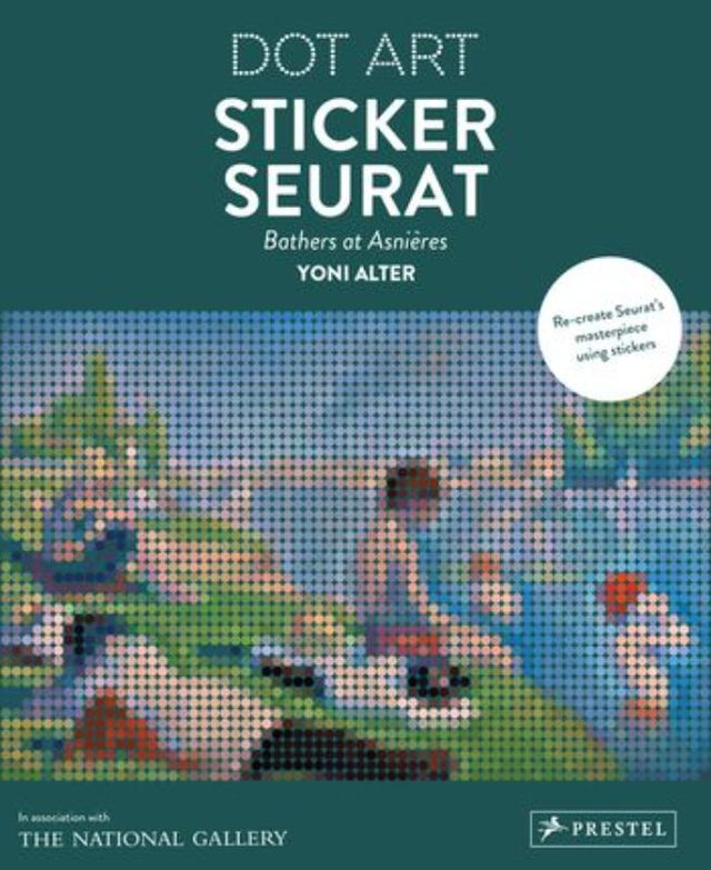 Activity book featuring thousands of colored stickers for recreating Seurat's 'Bathers at Asnières' masterpiece.