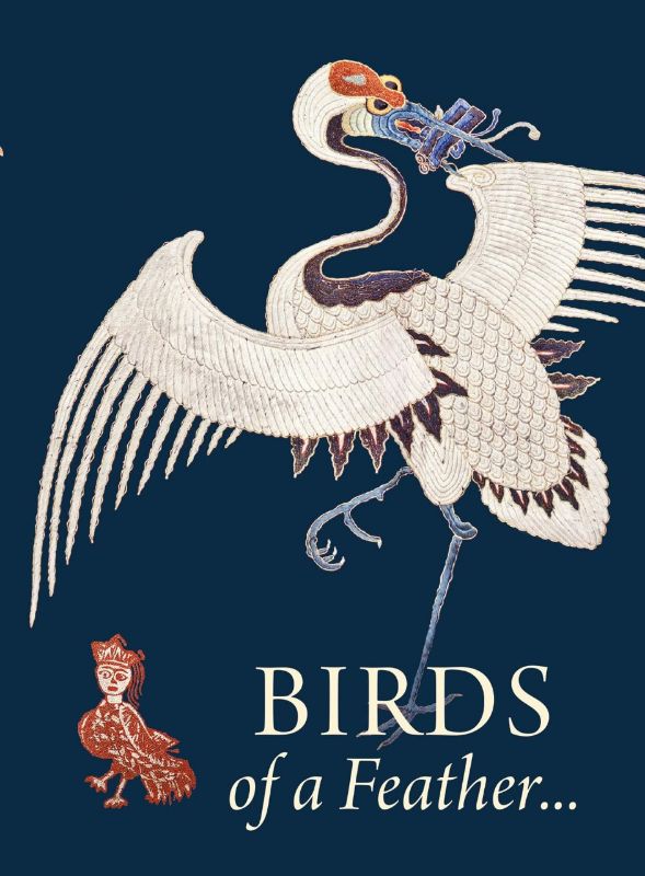 Hardback book titled "Birds of a Feather" showcasing bird symbolism in art, mythology, and culture with stunning illustrations.