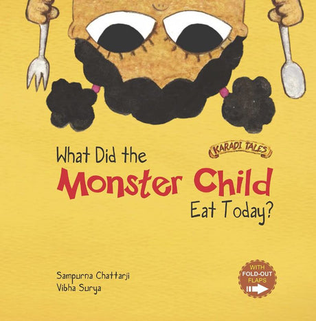 Children's book 'What Did The Monster Child Eat Today' features quirky illustrations and interactive flaps for fun reading.