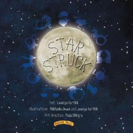 Hardback children's book "Star Struck" explores zodiac signs with vibrant illustrations, inviting self-discovery through astrology.