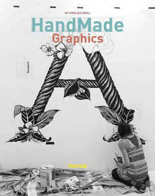 Hardcover book "Handmade Graphics" showcases diverse handcrafted art techniques, featuring 192 inspiring pages.