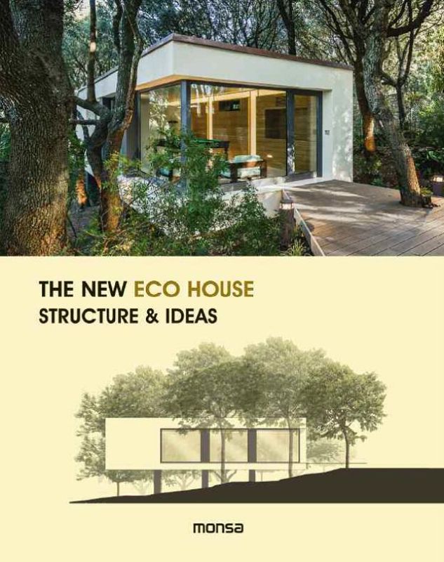 Hardback book titled "The New Eco House" by Patricia Martinez, focusing on sustainable living and bioconstruction principles.