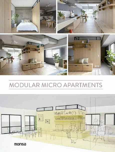 Modern modular micro apartment interior showcasing multifunctional furniture and smart storage solutions for urban living.