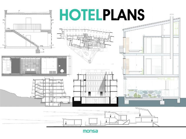 Hardback book 'Hotel Plans' featuring 300+ unique hotel floor plans and elevations from 35 exceptional global projects.