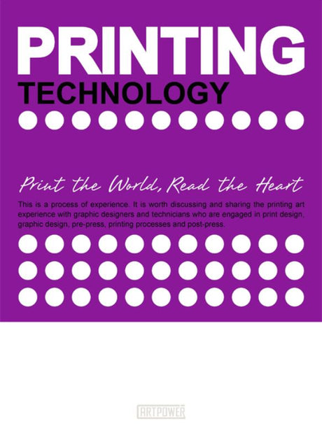 Hardback book "Printing Technology" showcasing innovative printing methods with vibrant images and detailed project insights.