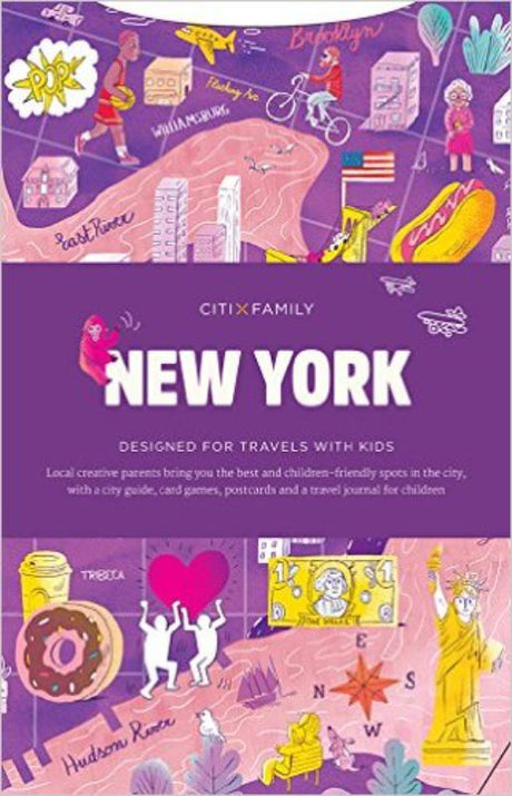 Family travel guide featuring kid-friendly attractions, activities, and practical maps for parents exploring New York with children.