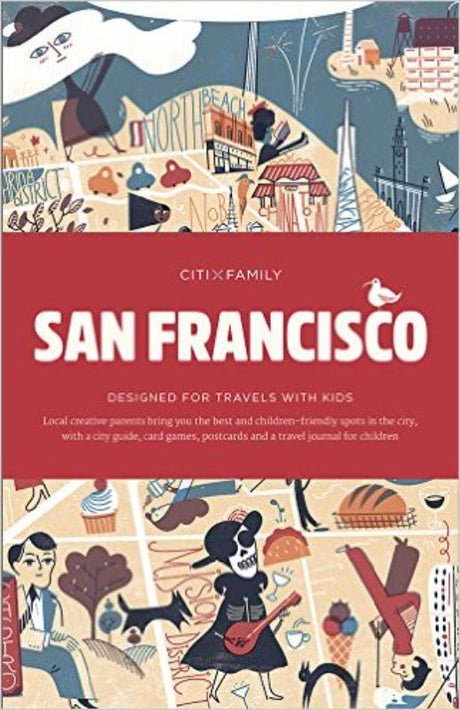 Colorful family travel guide for San Francisco, featuring maps, tips, and activities for engaging adventures with kids.
