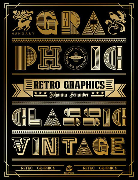 Vibrant hardback book on retro design, featuring 224 pages of inspiration from vintage aesthetics in modern graphic projects.