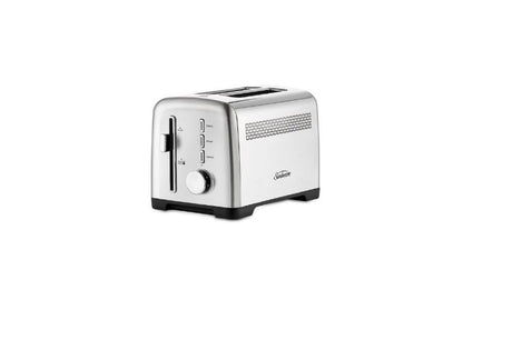 Stainless steel Sunbeam Fresh Start 2 Slice Toaster with QuickCheck™ and 9 browning settings for perfect toast every time.