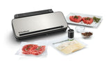 FoodSaver Controlled Multi Seal by Sunbeam, a versatile vacuum sealer with stainless steel design for lasting food freshness.