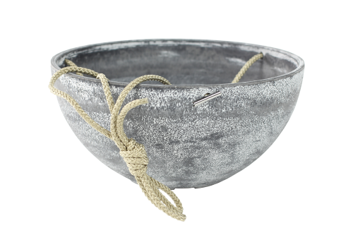 Stylish 12x25cm concrete hanging pot for indoor/outdoor use, perfect for herbs, succulents, with a modern design.