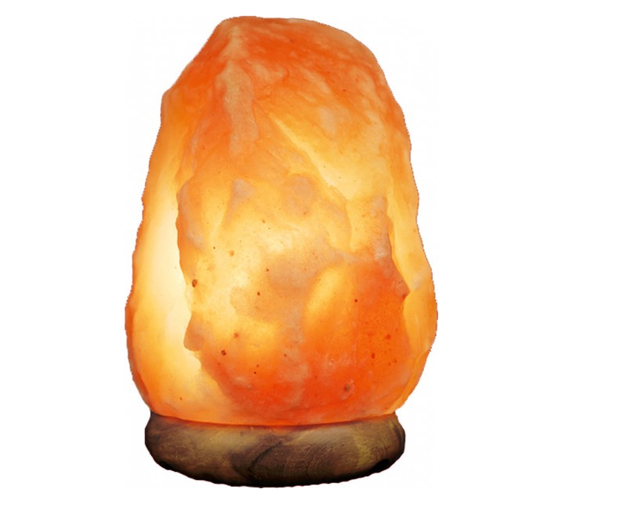 Handmade Himalayan salt lamp (1-2 kg) with a warm glow, perfect for relaxation, air purification, and home decor.