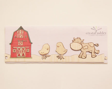 Farm Jigsaw Strip wall art featuring playful farm imagery, customizable pieces, perfect for children’s rooms or play areas.