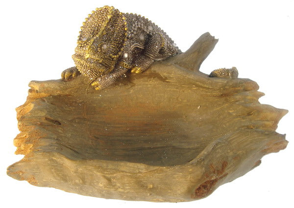 Elegant silver tuatara sculpture, 19cm deep, 13.5cm wide, 7cm high, perfect for enhancing modern home decor.