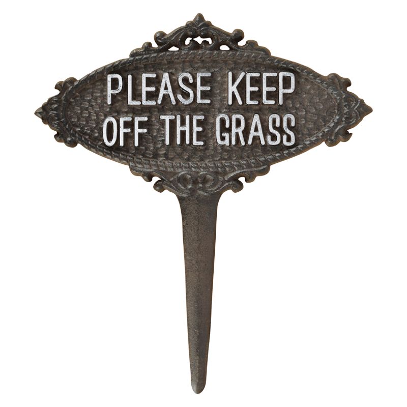 'Keep Off The Grass' sign, 23cm tall, featuring bold lettering for lawn protection, durable and weather-resistant for outdoor use.