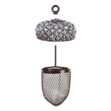 Stylish acorn-shaped bird feeder for nuts, crafted from durable PVC and iron, perfect for attracting birds in gardens.