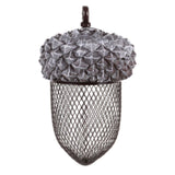 Acorn-shaped bird feeder (22.2cm) crafted from durable PVC and iron, perfect for attracting birds with nuts or peanuts.