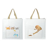 A set of 24 eco-friendly 40cm cat design shopping bags, perfect for carrying essentials with style and whimsy.