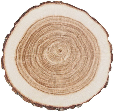 Disposable paper coasters with a tree trunk design, 10cm, set of 10, perfect for rustic gatherings and protecting surfaces.