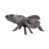 Bee-shaped cast iron feeding bowls set of 2, with two sections for food and water, perfect for small to medium pets.