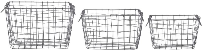 Wire Basket - Rectangle Large (Set of 3)