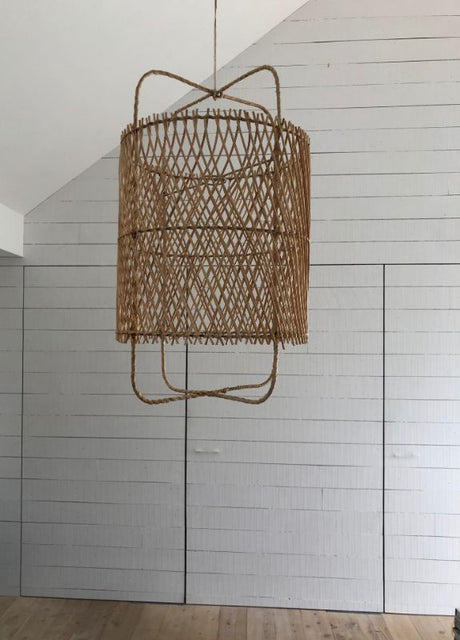 Hand-woven Delilah lampshade (30 x 50CM) featuring a natural finish, perfect for enhancing any room's decor.