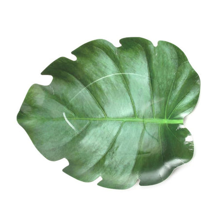 Disposable paper plates featuring a leaf design, 28cm size, eco-friendly, ideal for outdoor dining and events, set of 10.