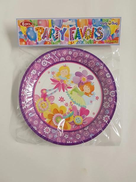 Whimsical 23cm round Party Fairy Plates, perfect for festive occasions, featuring a charming fairy motif for delightful table settings.