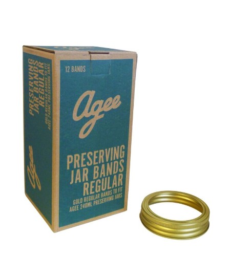 Agee 12-piece preserving jar bands for 7cm mason jars, ensuring secure seals for canning jams, pickles, and sauces.