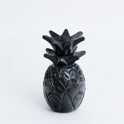 Small black Raven Pineapple ornament, 15cm, elegantly designed to enhance any home decor with its whimsical charm.