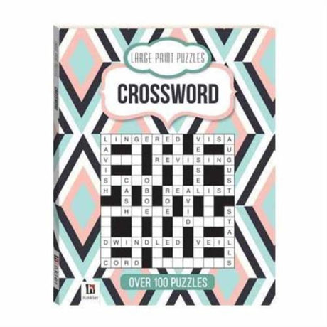 Large Print Puzzles - Crossword Series 4 with large, easy-to-read letters for enjoyable problem-solving without eye strain.