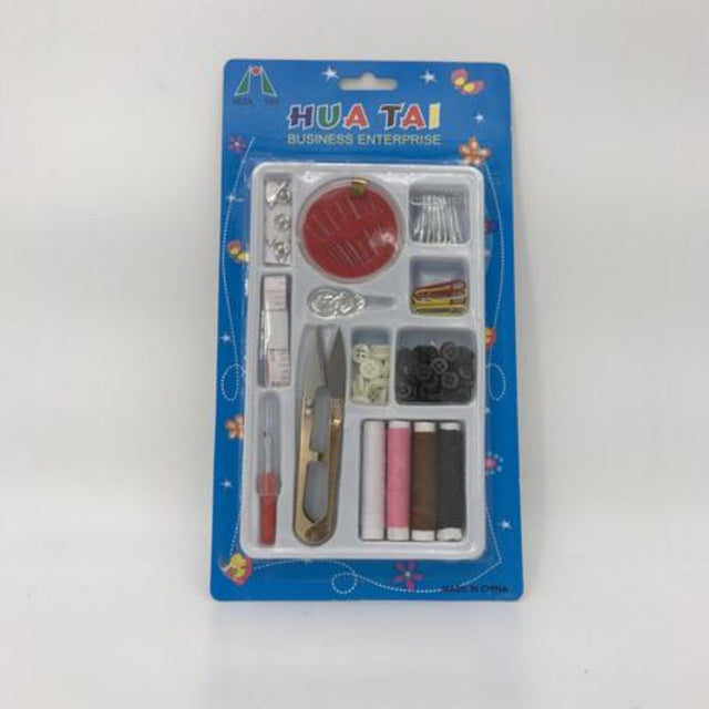 Comprehensive 12-set sewing kit with needles, thread, scissors, and accessories for all skill levels and projects.