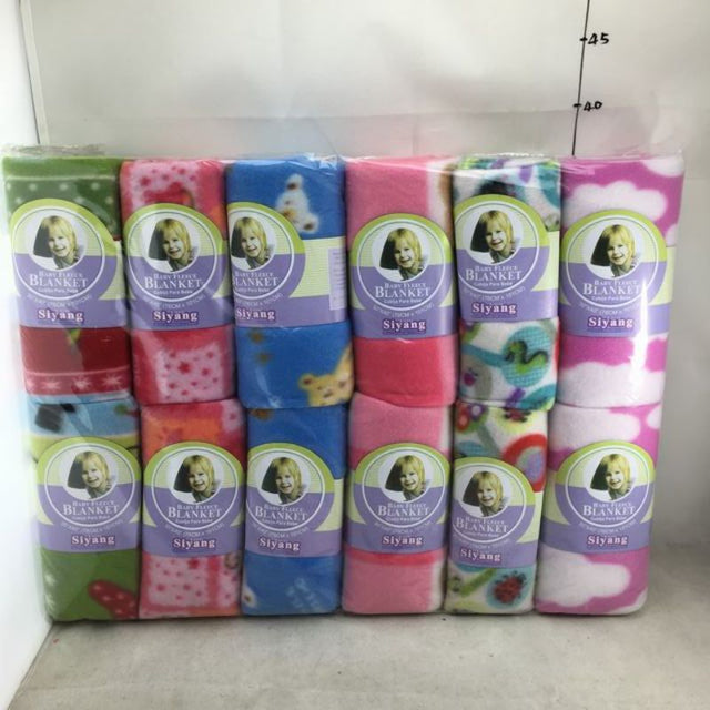 Set of 6 assorted baby blankets, 101cm x 76cm, soft fabrics for swaddling, stroller rides, and cozy moments.