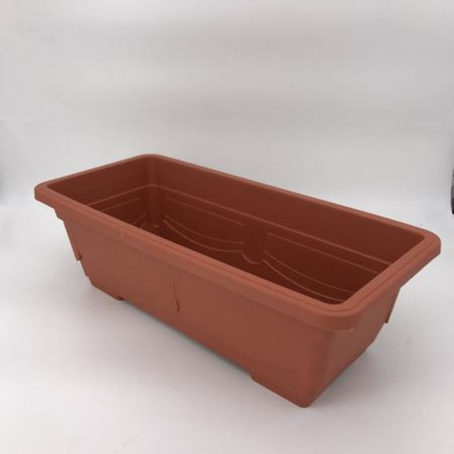 Set of 6 stylish rectangular flower pots, 44.5cm long, perfect for indoor and outdoor planting and elegant decor.
