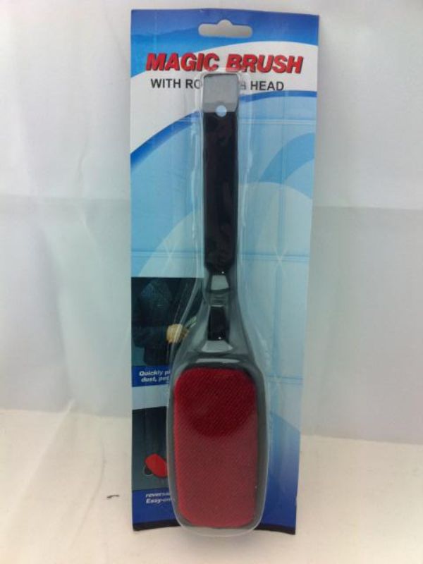 Set of 10 red and black lint removers featuring strong adhesive sheets for easy removal of lint and pet hair.