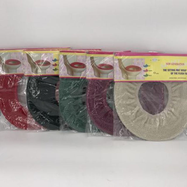 Set of 12 plain toilet seat covers, designed for comfort and style in various bathroom settings.