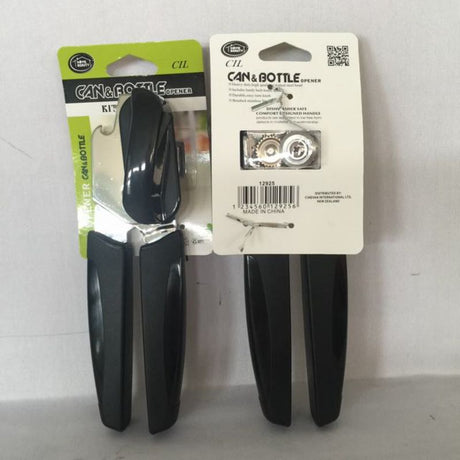 Set of 12 sleek black can openers designed for effortless and durable can opening in any kitchen.